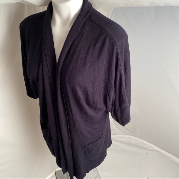 Joan Vass navy blue open cardigan - Picture 2 of 7